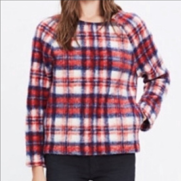 COPY - COPY - COPY - COPY - COPY - COPY - Madewell red tartan plaid boxy shap… - Picture 5 of 7